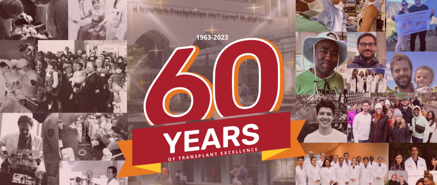 Photo celebrating the Kidney and Pancreas Transplant program's 60th anniversary.
